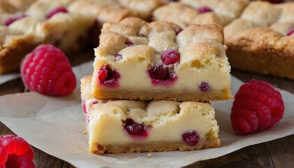 Wall Mural - rapsberry white chocolate blondie squares