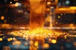 © Larisa - Molten metal flowing with sparks, showcasing industrial processe