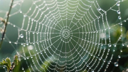 spider web in the morning