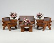 © yaju - Wooden living room set with cane seating