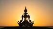 © Ichol Digital - Stacked seashells silhouette arranged in yoga posture shape under warm sunrise glow, minimalist, ultra-detailed, crisp edges, noise-free, natural lighting