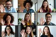 © Vera - Dynamic and Modern Visual Representation: Diverse Group of Friends Smiling and Waving on Video Conferencing Call