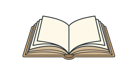 Open book illustration with blank pages ready for information and design elements vector graphic representing knowledge concept