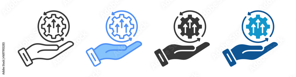 Continuous Improvement Icon Set Multiple Style Collection Stock Vector ...
