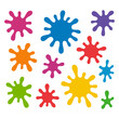 © CozyPalette - Colorful paint splash shapes, isolated background. Vibrant ink blot graphic design