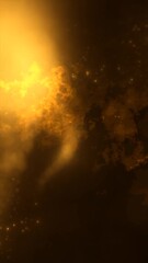 Wall Mural - Abstract golden particles floating in a warm, glowing atmosphere, creating a mystical, ethereal effect