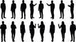 © rayhan039 - Diverse group of male and female silhouettes in various poses on white background Keywords: man woman silhouette person figure