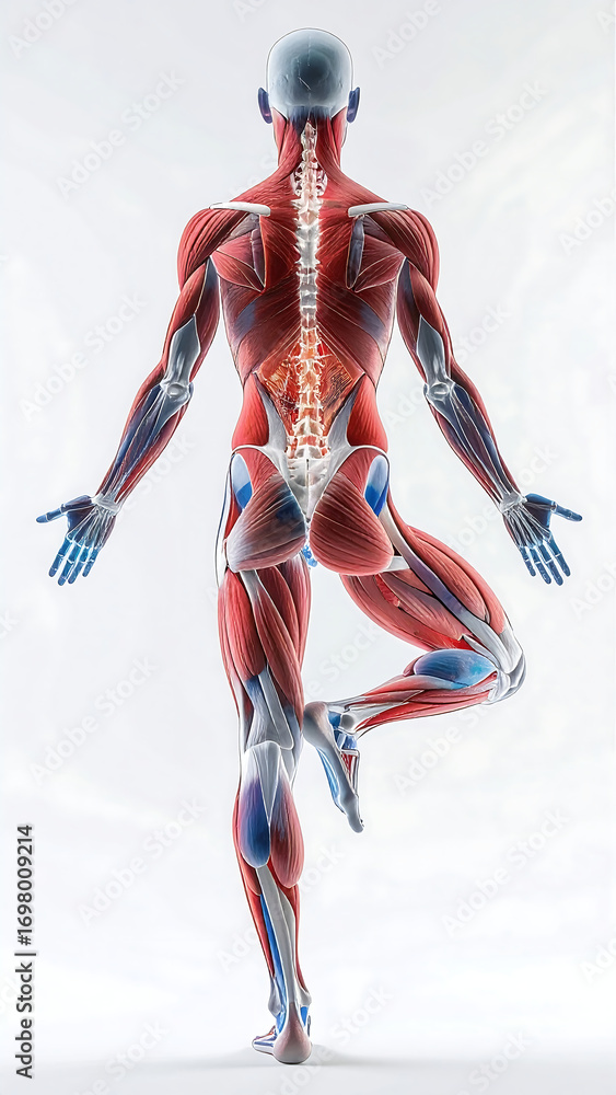 Hamstring Rear View ภาพถ่าย Stock Anatomical muscle back view human muscle anatomy spine ...