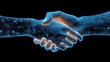 © afif - Digital handshake, futuristic, network connection, agreement in the virtual world