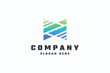 Geometric Letter N Logo
