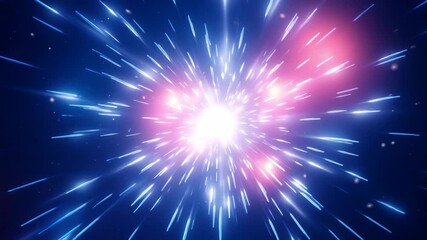 Wall Mural - dynamic video concept of a cosmic warp speed effect. captured from a central angle, it features radi