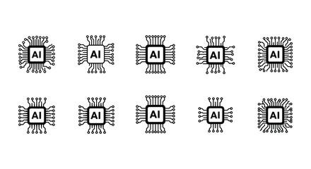 array of ai processors neatly arranged in grid formation