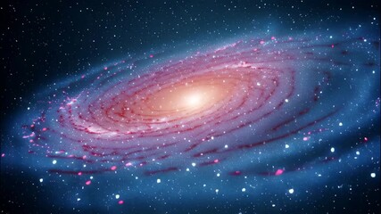 Wall Mural - Purple galaxy with twinkling constellations rotating. Space exploration concept.