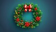 © StockPhotos.com - Elegant Christmas Wreath: Red & Green Festive Design
