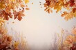 © Veronika Schrigen - Cozy autumn Sale Banner with Place for Text, melancholic cloudy autumn sky and golden falling leaves on bare trees, autumn template for product launch, Thanksgiving event, or Halloween festival promo