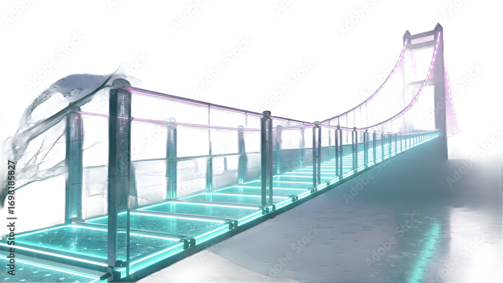 Translucent Colored Bridge Glowing neon suspension bridge with full hd 4k stock image download ...