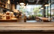 © Bimbim - Blurred cafe interior, wooden table