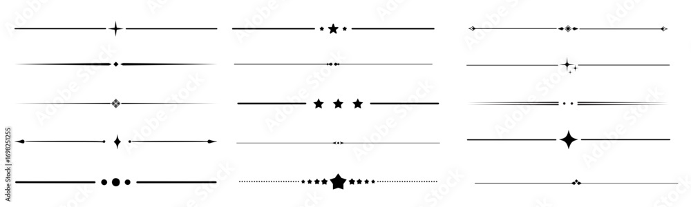 Decorative dividers, elegant line art, ornamental borders, vintage ...