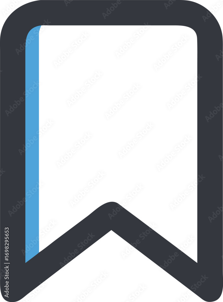 Simple flat bookmark icon symbol representing saving favorites content ...