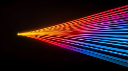Wall Mural - the image displays a series of radiant, parallel lines emanating from a central light source, transi