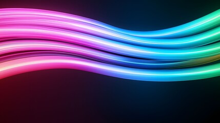 Wall Mural - the image shows a set of vibrant, flowing lines that transition through a spectrum of colors, from p