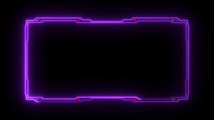 Abstract technology Hud frame background. Computer interface Hud motion texture. Digital HUD futuristic motion graphic element cyber generated background. Technology hologram frame border.