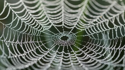 Dew-Kissed Spiderweb: Nature's Intricate Design