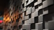 © Justlight - Focused medium view of decorative acoustic wall panels showing material detail and texture clearly with muted background elements providing depth to the noise reduction theme.