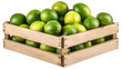 © Natalie - Limes fruit in wooden crate. isolated on transparent background.