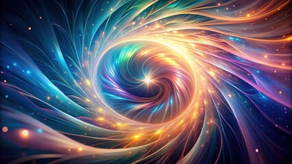 Wall Mural - Abstract swirling vortex of vibrant cosmic energy, radiant light streams and glowing particles create a mesmerizing celestial spectacle
