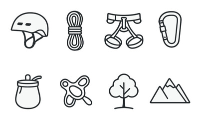 Silhouette icons of spray can, paint bucket, drip, brick, car, bus, bicycle, skateboard