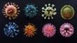 © Irina - Various types of viruses displayed side by side showcasing their unique structures and characteristics