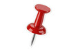 © shah - A vibrant red push pin, perfect for attaching notes or reminders to a board, is isolated on a clean white background