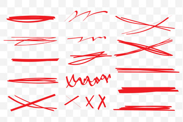 Wall Mural - Scribble doodle underlines set. Underline and cross markers collection. Doodle lines isolated on white background.