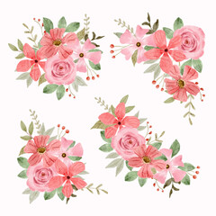  delicate pink floral watercolor bouquet