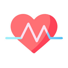 Wall Mural - Heartbeat illustration with minimalist design against a black backdrop