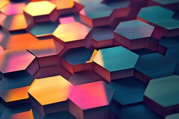 layered geometric hexagons with shadow play