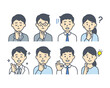 © Soron - Color business expression icons of a young office worker, worrying and solving problems