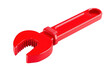© Sodapeaw - Red adjustable wrench with plastic handle isolated on transparency background tool for repair maintenance or construction modern design vibrant color cheerful and practical appearance