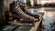 © Aguskotak - Vintage ice skates outdoor setting