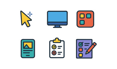 Ui ux design icons collection for digital interface and software development