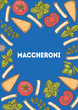 © DiViArts - Traditional Italian pasta. Maccheroni frame. Italian food. Staple food. Hand drawn vector illustration. Background for packaging, menu. Top view. Not AI