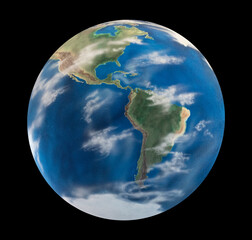  planet earth on black, isolated