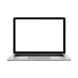 © sima's creations - Silver laptop with blank screen on white background isolated on a transparent background