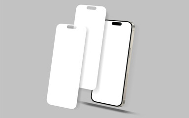 Wall Mural - realistic smartphone mockup. mobile phone vector with isolated on white background. device front vie