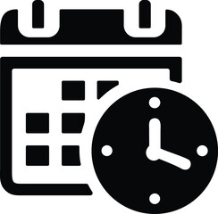 Calander & Clock Silhaoutte Design