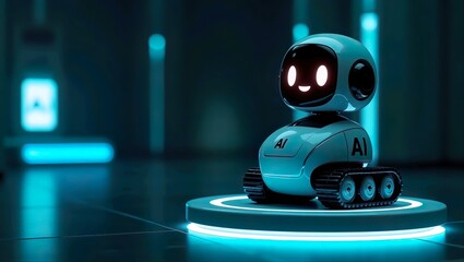 Ai artificial intelligence robot system program podium stage