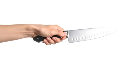 Hand holding a chef's knife
