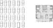 © Obaidul Vector Zoon - Top-down view of cars parked in a grid formation next to a detailed floor plan of a modern residential layout, showcasing both vehicle and architectural design