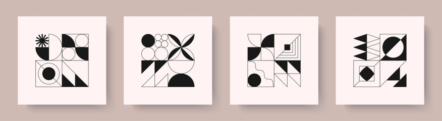 Wall Mural - abstract modular pattern designs.bold geometric compositions with simple shapes and forms.trendy swi